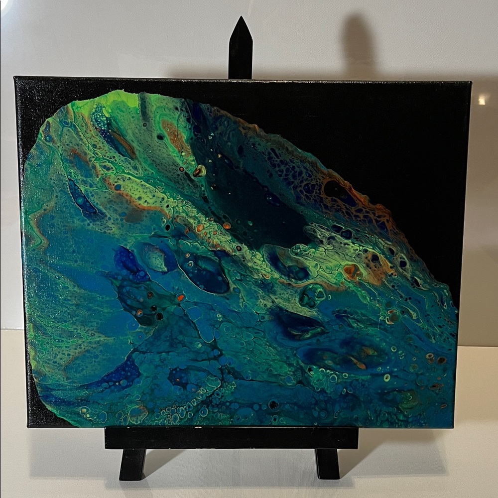 Abstract Blue and Green Canvas Art